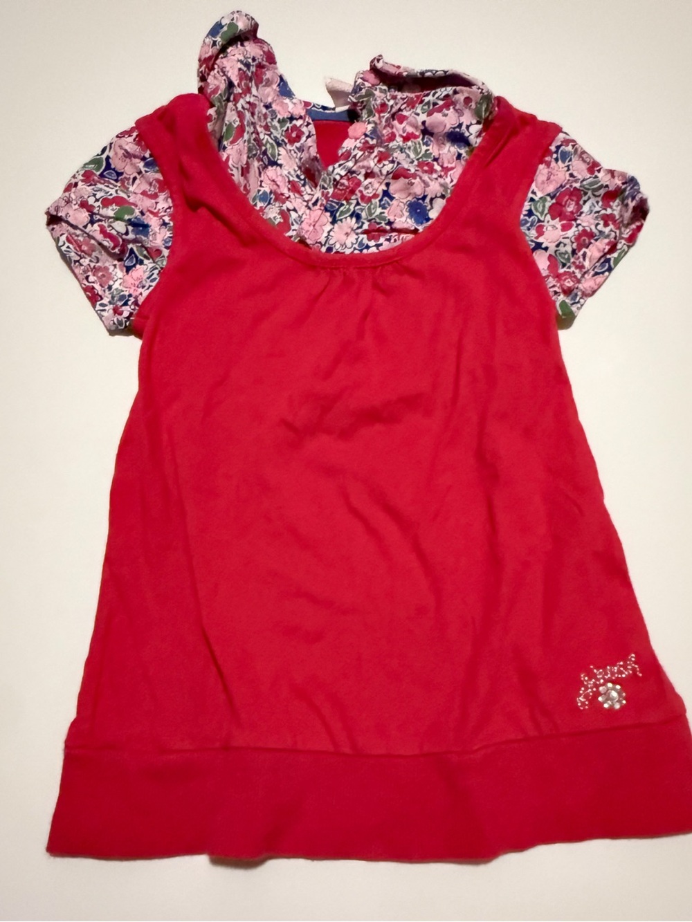 Vintage OshKosh B'gosh Pink Layered Floral tunic